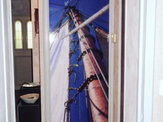 Décoration adhésive porte de placard mat de bateau personnalisée