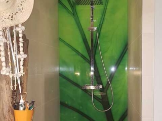Décoration adhésive salle de bain végétal